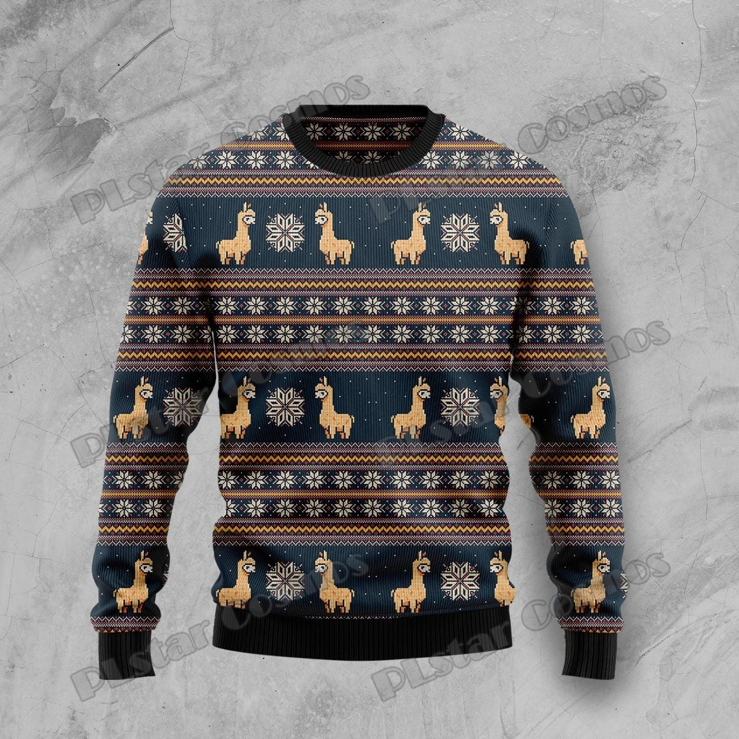 PLstar Cosmos Amazing Llama Pattern 3D Printed Fashion Men's Ugly Christmas Sweater Winter Unisex Casual Knitwear Pullover MYY25