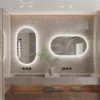 Led Bathroom Mirror for Wall Mounted Oval Lighted Vanity Mirror with Lights Backlit, Frameless Wall Mirror with Lights Anti-Fog 1
