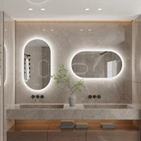 Led Bathroom Mirror for Wall Mounted Oval Lighted Vanity Mirror with Lights Backlit, Frameless Wall Mirror with Lights Anti-Fog 1