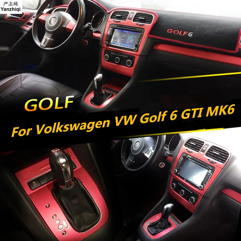 

Для Volkswagen VW Golf 6 GTI MK6 внутренняя Центральная панель управления дверная ручка из углеродного волокна наклейки автомобильные Стайлинг Аксессуары