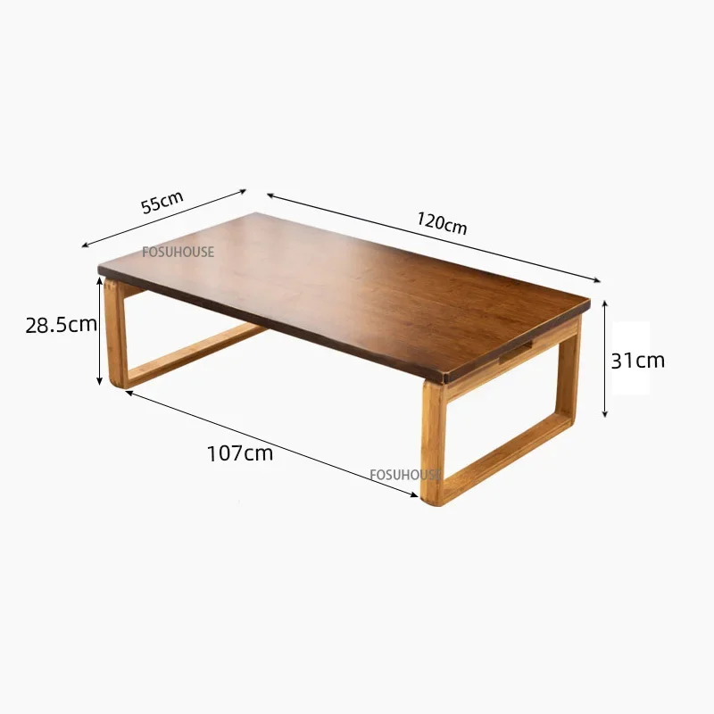 Solid Wood Folding Small Table Japanese Tatami Kang Table Bedroom Simple Sitting Low Balcony Bay Window Coffee Tables M