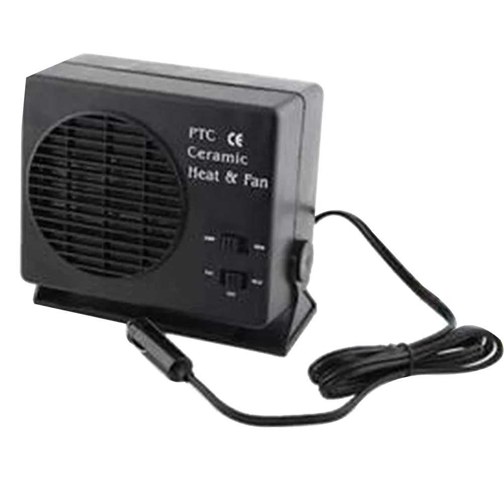 

12V Portable Electric Vehicle Car Heater Fan Windscreen Demister Defroster with Lighter Plug (Black)