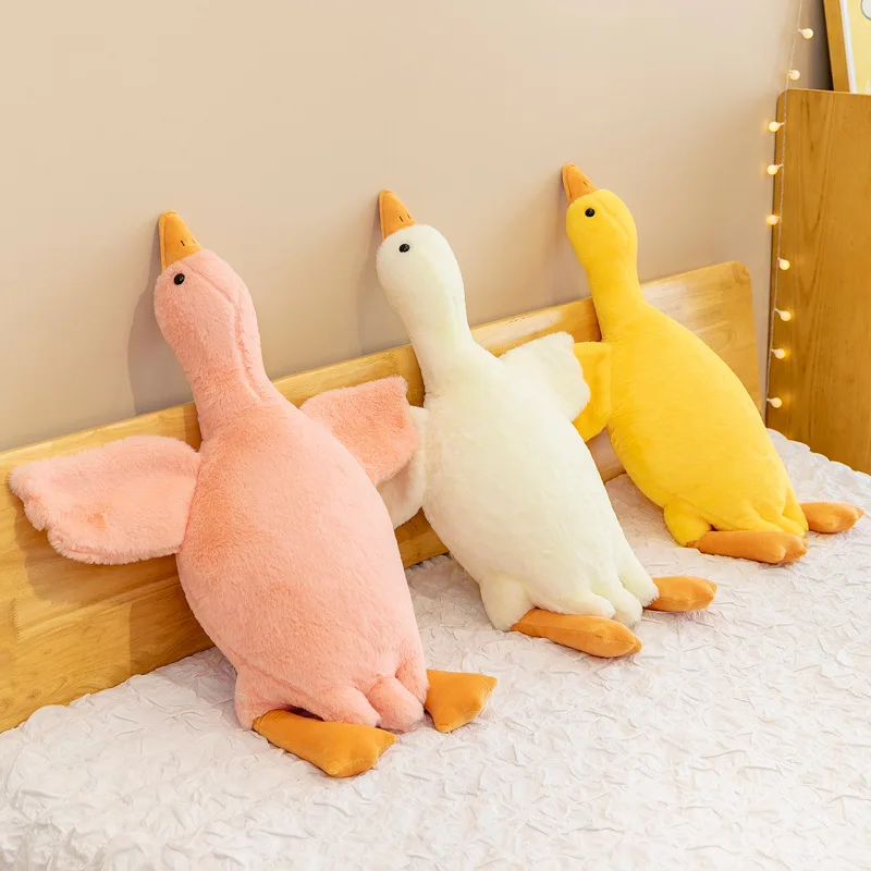 Big White Goose Sleeping Pillow Plush Toy Duck Goose Doll Pillow Bed Bodhi Duck Doll New Year gift 3