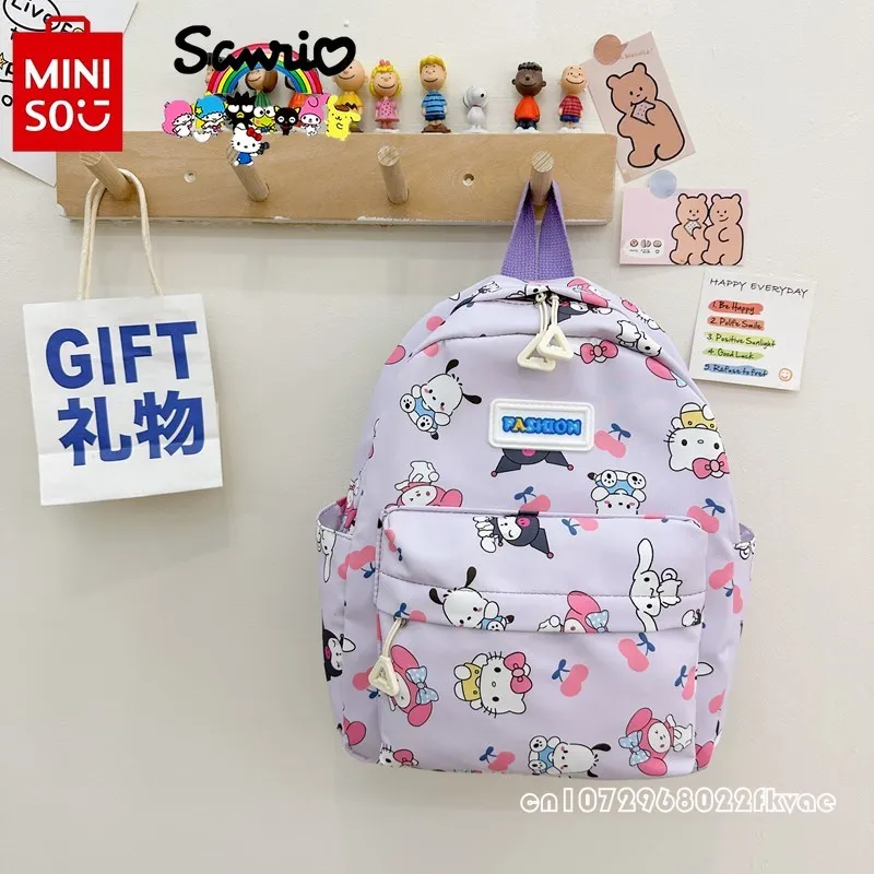 MINISO Hello Kitty New Children's Backpack Fashionable High Quality Girls' Backpack Cartoon Multi Functional Student Backpack