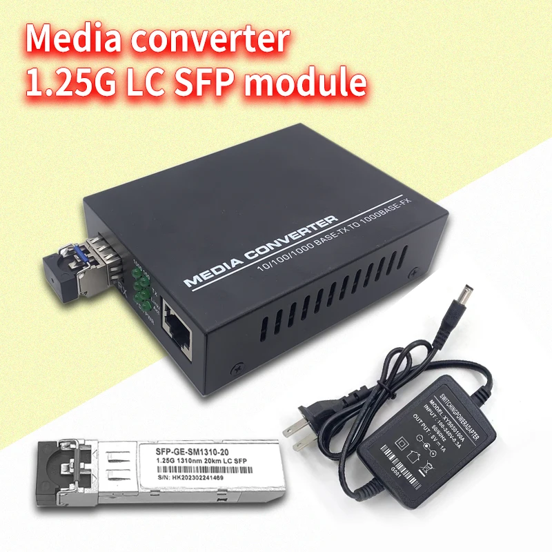 

Fiber Media Converter 10/100/1000M LC 20km SFP moduleto RJ45 Ethernet Converter Transceiver Optical Module Compatible Cisco etc