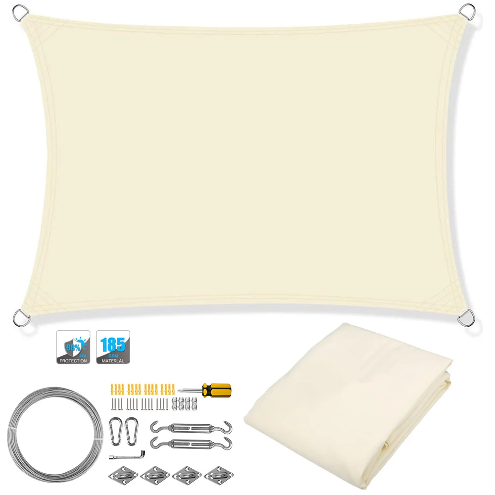 Waterproof Rectangle Sun Shade Sail Canopy for Outdoor Privacy and UV Protection