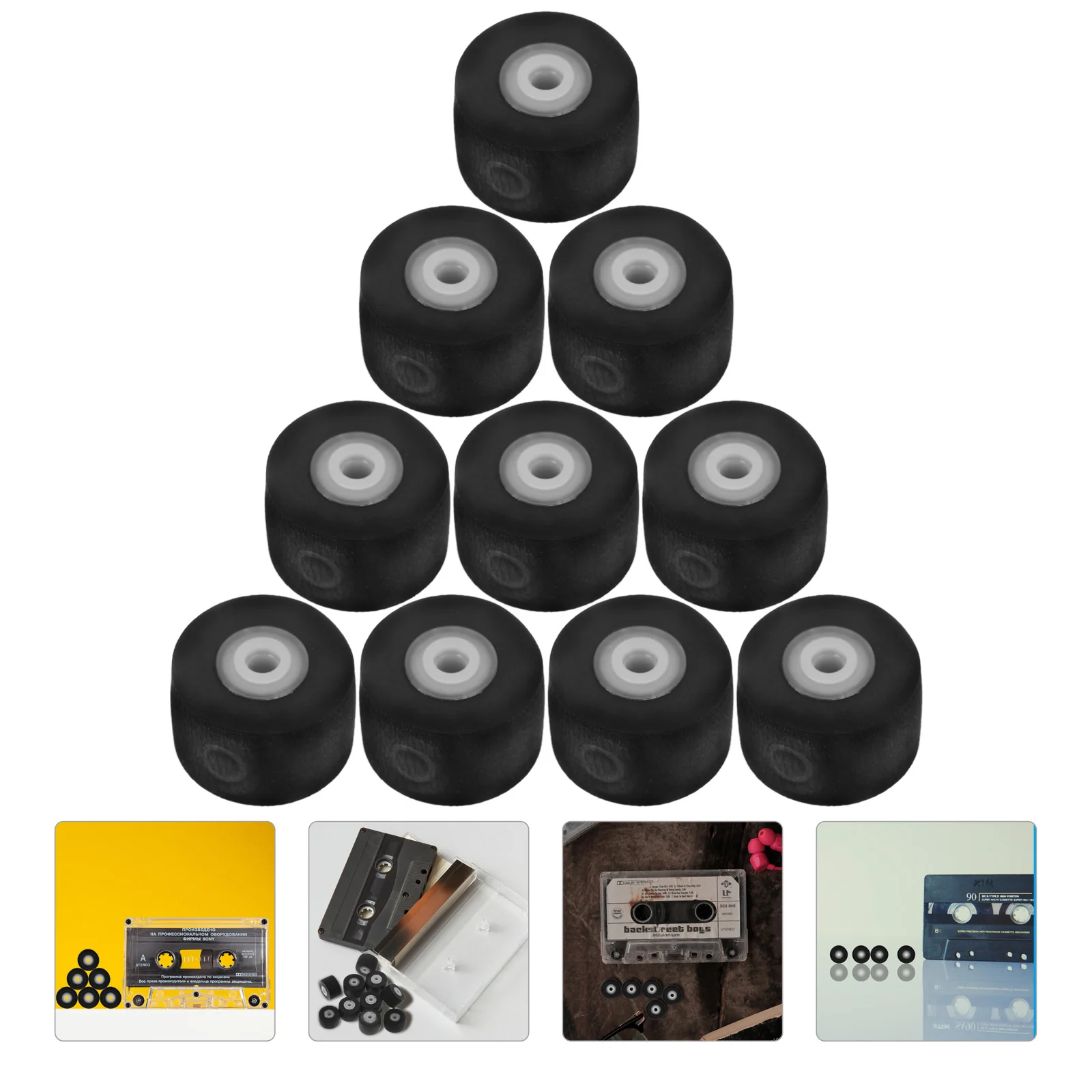 

10pcs Multi-use Cassette Tape Player Pinch Roller Convenient Radio Pinch Roller