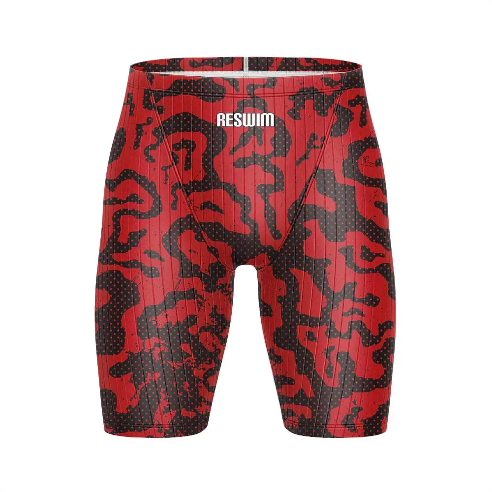 New Men's Swim Jammer Athletic Practice Knee-Length Swimsuit Shorts Swimming Trunks Beach Tights Pants Swimwear GYM Surf Short