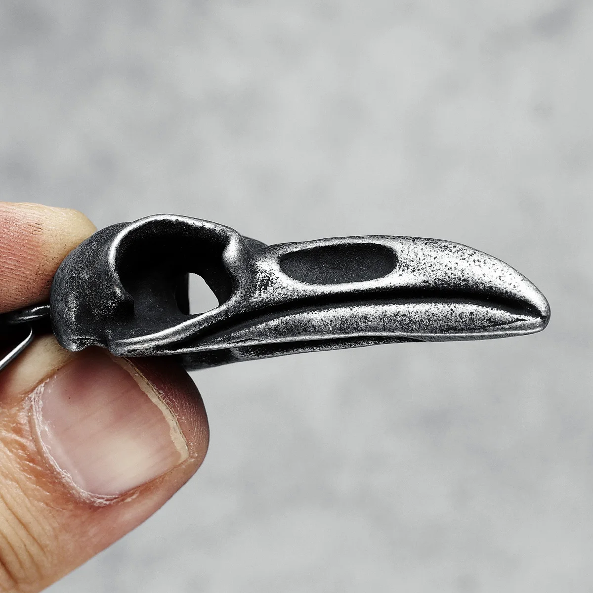 Ciondoli Con Teschio Di Corvo Collana Da Uomo In Acciaio Inossidabile Guerra Danneggiata Catena Di Scheletro Gotico Rock Punk Party Per Amico Regalo Di Gioielli Maschili - Foto 13