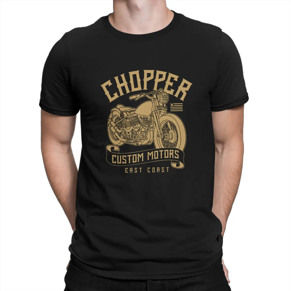 Chopper Custom Motor Motorcycle East Coast Tshirt Homme Maglietta Da Uomo In Poliestere Streetwear Per Uomo