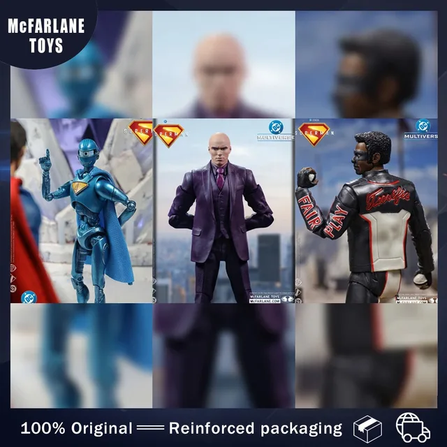 McFarlane Toys DC Multiverse 2025 Superman Movie 18cm SUPERMAN ROBOT/MR.TERRIFIC/ LEX LUTHOR WITH BABY KAIJU Action Figure gif