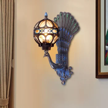 Bird Lamp Colorful Peacock Wall Lights for Home Bedside Lamps Creative Nordic Metal Vintage Light Living Room Decor 2