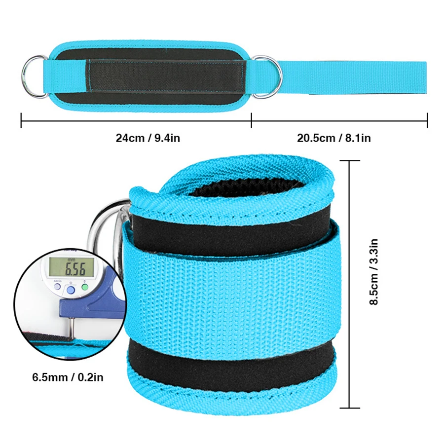 Gym Ankle Straps Double D-Ring Adjustable Neoprene Padded Cuffs Ankle Weight Leg Training Brace Support Sport Safety Abductors ankle straps fitness ankle straps