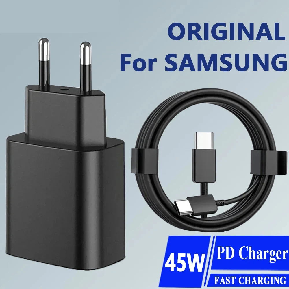 Phone Charger PD 45W Fast Charing Charger Plug with C to C Cable For Samsung Phones and iPhone15
