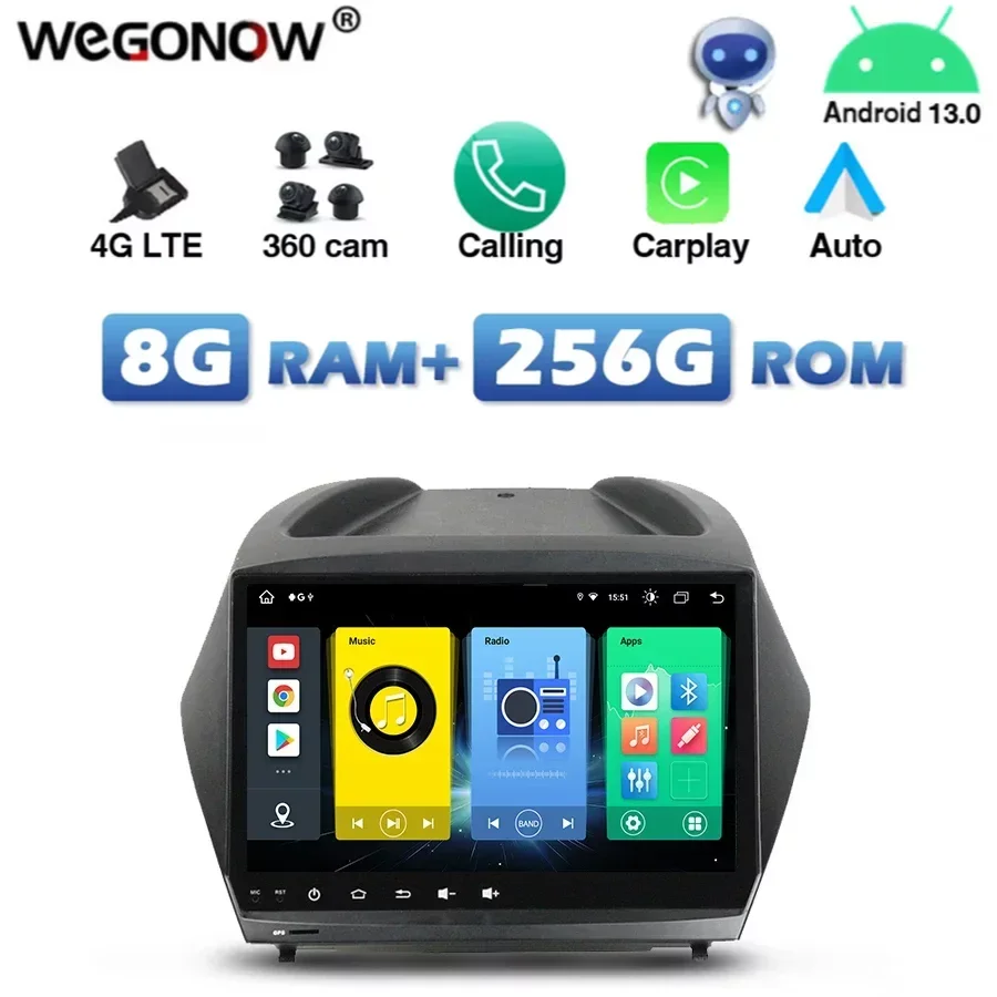 

4G SIM автомобильный DVD-плеер DSP IPS Carplay Авто Android 8. 1 8G + 13,0G GPS RDS радио wifi Bluetooth для Hyundai IX35 TUCSON 256-2015