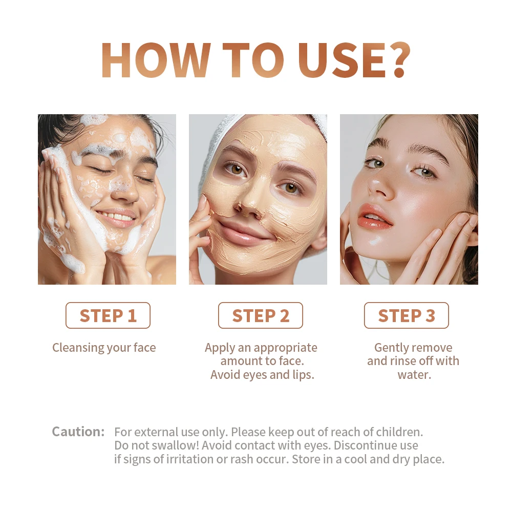 100g Turmeric Clay Mask Acne Pores Dark Spots Specific Vitamin C And Turmeric Suitable For All Skin Cleansing Products 6