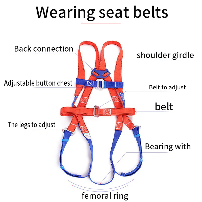 High-Altitude Safety Belt Outdoor Arnes de seguridad en el trabajo Fall  Protection Rope Safety harness in work Safety harness-2M