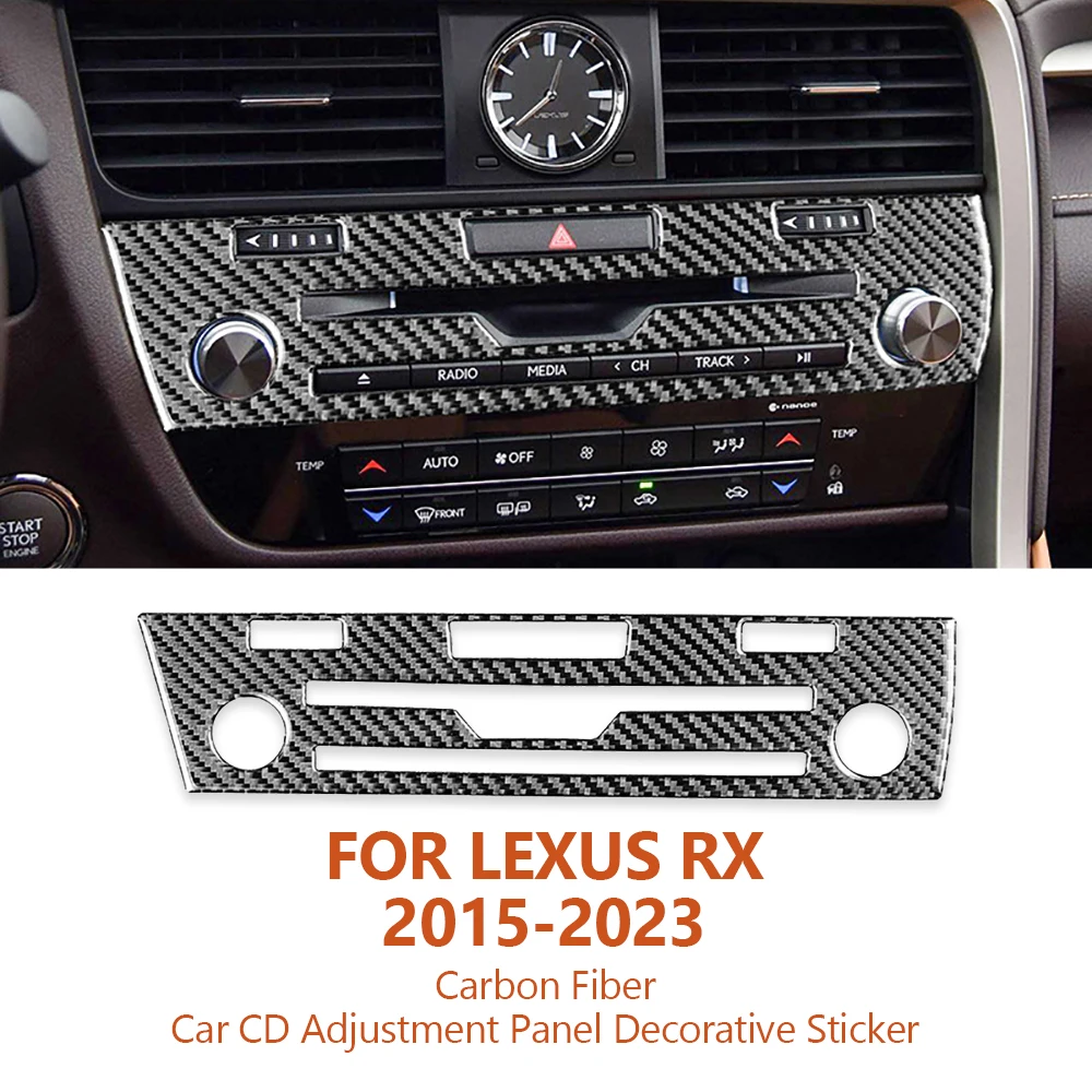 

For Lexus RX300 2015-2023 Carbon Fiber Car Central Control CD Adjustment Panel Decorative Sticker Auto Accesorios Para Vehículos