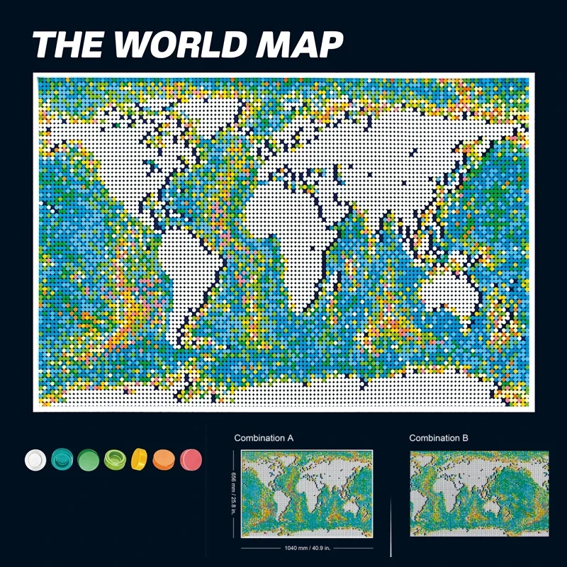 

11695 PCS World Map Mosaic Building Block Model Toy Compatible 31203 61203 Birthday Christmas Gifts IN STOCK