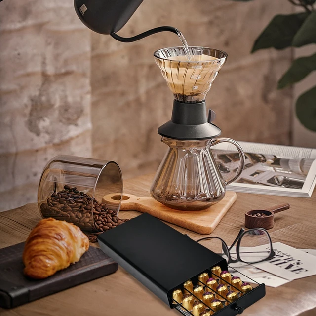 Soporte para cápsulas Nespresso Vertuo, cajón organizador de café,  almacenamiento para Vertuoline, bandeja de vidrio, Dolce Gusto, 40 cápsulas  - AliExpress