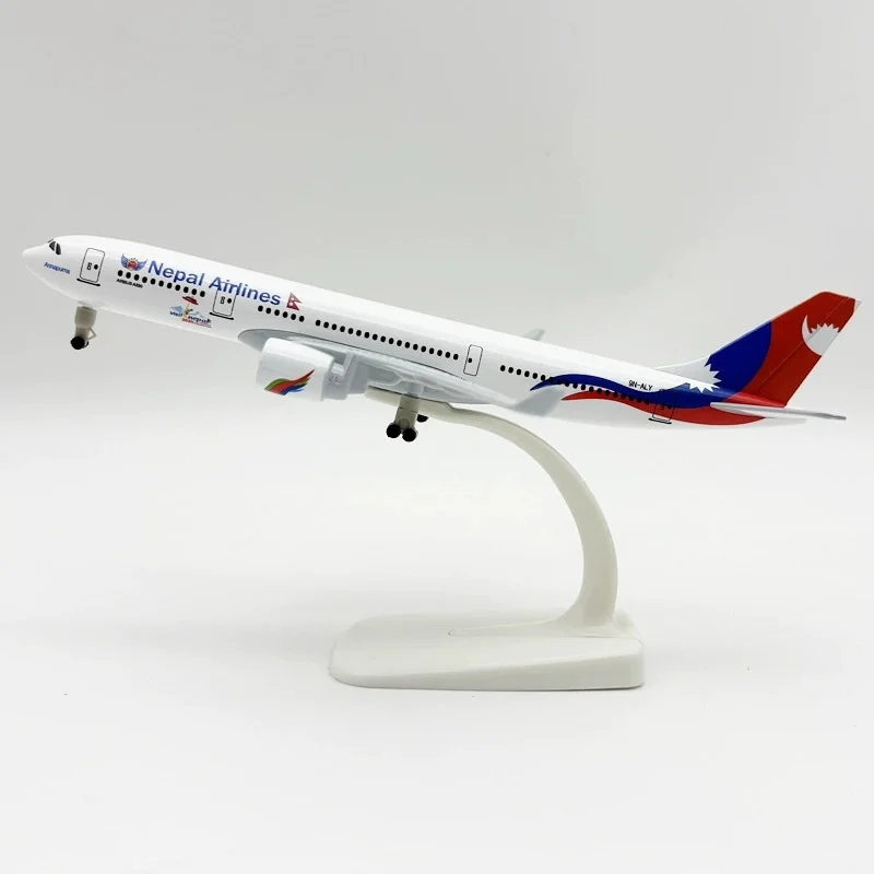 Nepal Airlines Alloy Metal Airplane Diecast Model with Stand - 20cm Collectible Gift