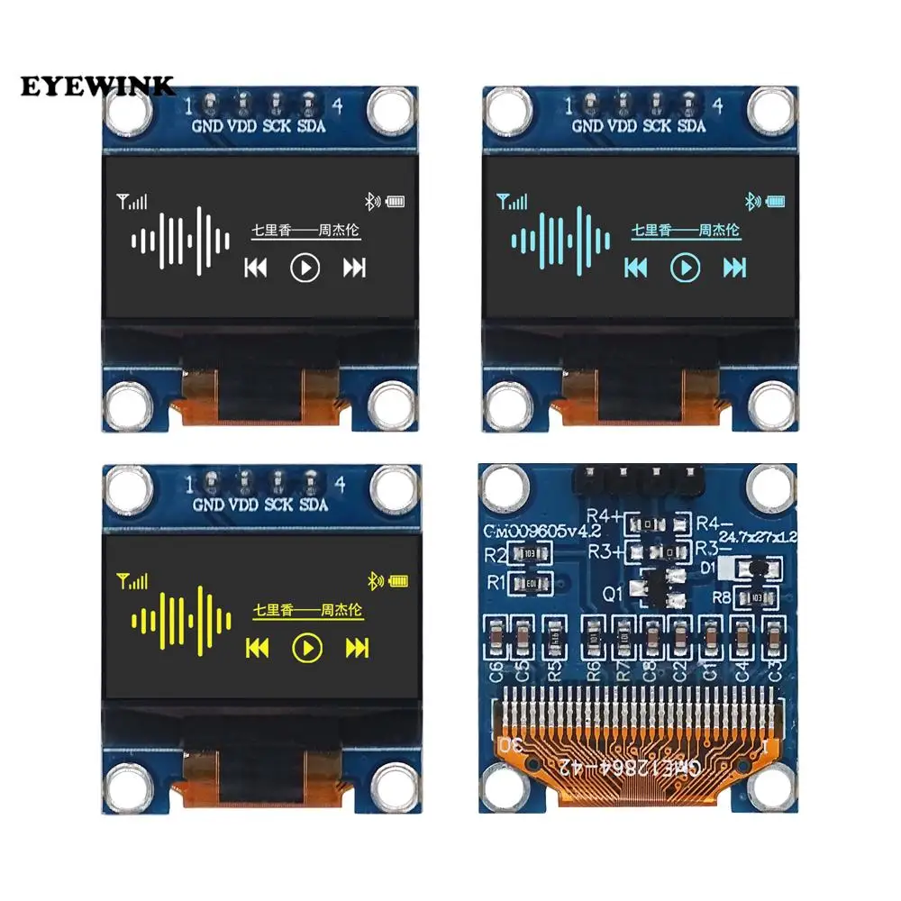 4pin Blue / white128X64 0.96 inch OLED LCD LED Display Module 1PCS/LOT for Arduino 0.96" IIC SPI Communicate 3.3V-5V for led light board pcb board kit