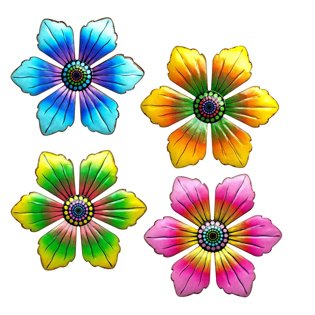 Metal Flower Crafts Wall Art Sculpture Flower Hanging Figurine Decoration Outdoor Hanging Ornament Garden Home Decor 1pc garden decoration metal wall decor