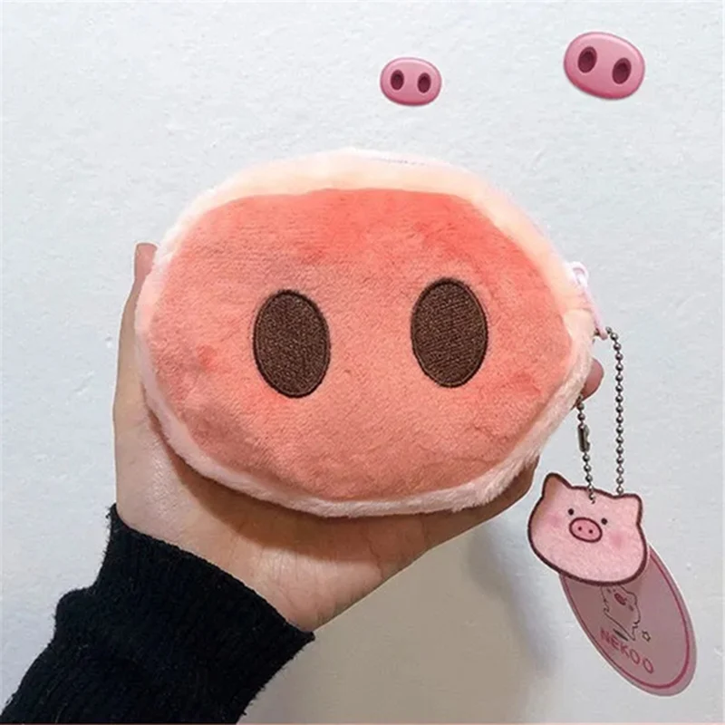 HUANZHI New Japan Cute Plush Snapper Fish Doll Coin Purse Wrist Bag Mini Cute Zipper Girl Coin Wallet Cable Headset Bag