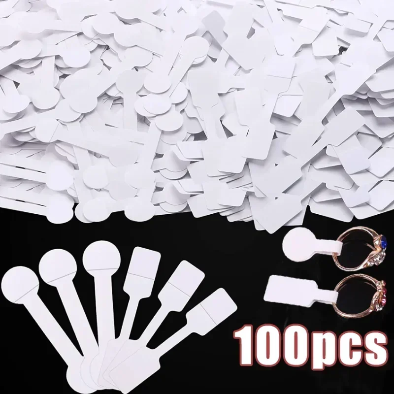 100Pcs Jewelry Price Tags Self-Stickers Labels Rings Bracelet Display Paper Earrings Necklace Card Hang Tag Cards DIY Wholesale