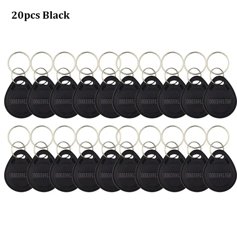 Pack of 10-20 Colorful RFID Access Control Keyfobs - 125KHz Secure Proximity Tokens