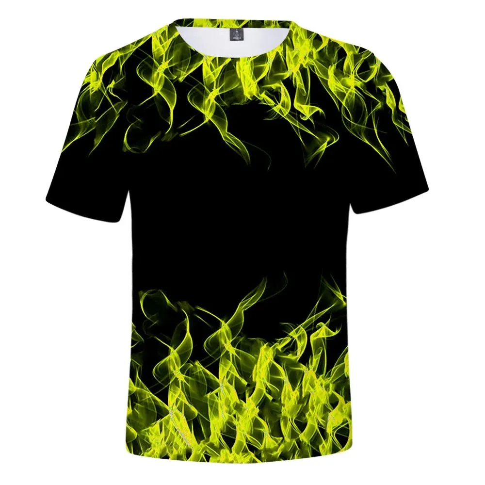 Colorful Flame 3D Printed T Shirt Women Men Summer Fashion O-neck Short Sleeve Funny Tshirt Hipster Cool Graphic Tees Streetwear
