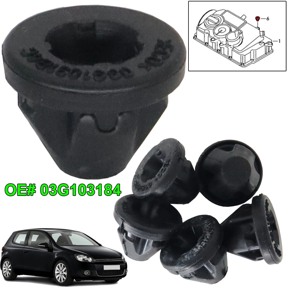 For VW Golf Polo Audi A4 A6 Skoda Octavia Seat Car Engine Cover Grommet Rubber Plug 6X