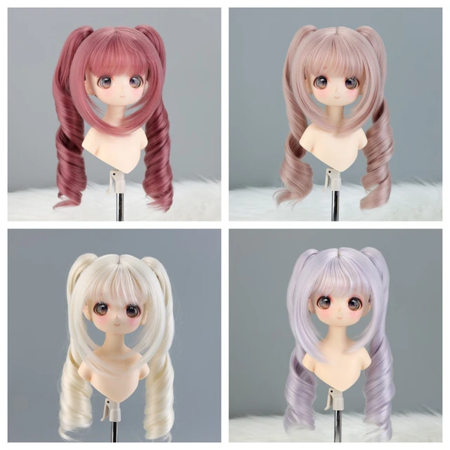 BJD Hair 1/3 Doll Wigs Long Pigtails Varies Double Braid With Bangs Anime  Dolls Wigs 9 in head SD BJD Doll Tress - AliExpress