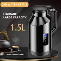 Yangood – bouilloire électrique montée sur voiture, 1,5 l, SUS 304, matériau 12V et 24V, tasse d'isolation chauffante, chauffe-eau universel pour grands camions 1