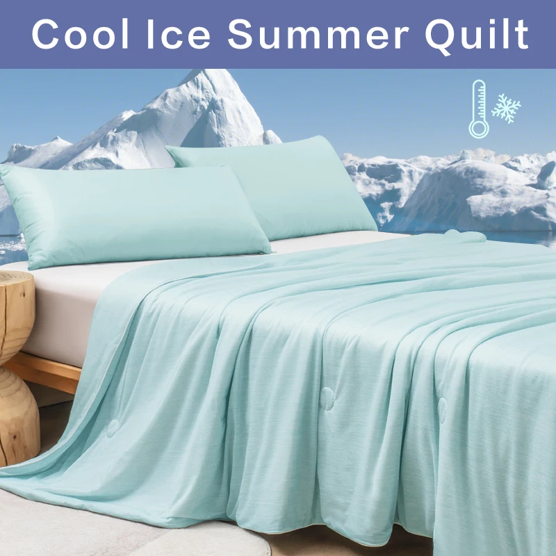 Cooling Blanket Bed Air Condition Comforter Lightweight Cooled Ice Summer Quilt Double Side Cold Cooling Fabric