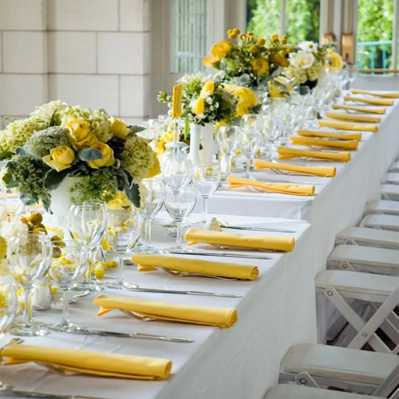 Satin Napkins 50cmx50cm Square Soft Handkerchief Romantic Wedding Banquet Table Cloth Dinner Decoration