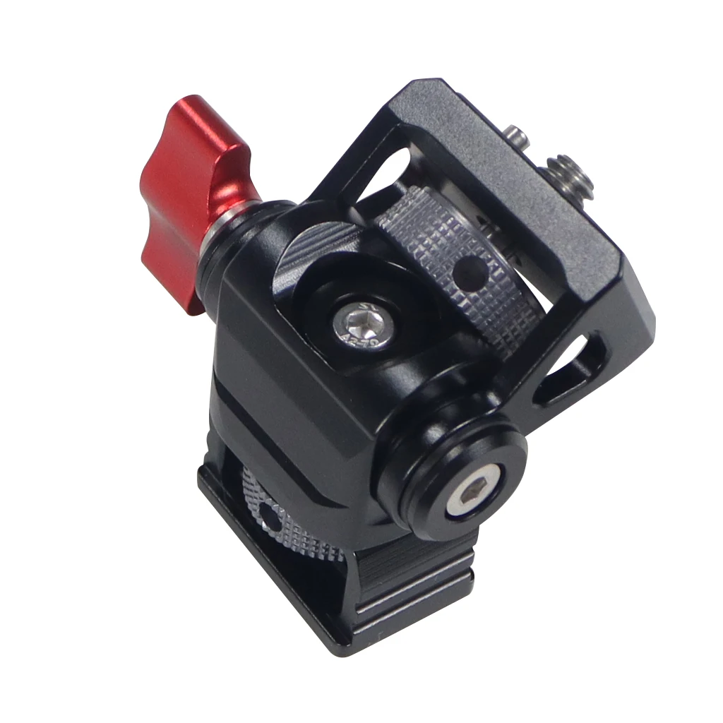 Monitor Mount Adapter FEICHAO Swivel Tilt Adjustable Monitor EVF Mount Screws 1/4 3/8 with Arri Locating Pins for Camera Flash Light Support Holder