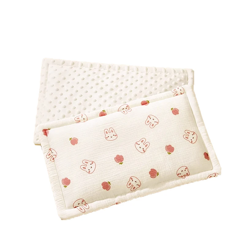 AIBEDILA Newborn Pillow Pad Cotton Bean Velvet Cartoon Pattern Flat Pillow 0-1T Bebe Baby Anti Vomiting Pillow Pad 2