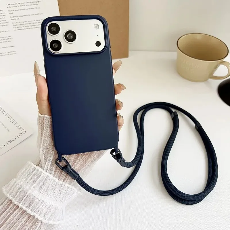 Sleek Crossbody Silicone Lanyard Phone Case with Air Shockproof Protection