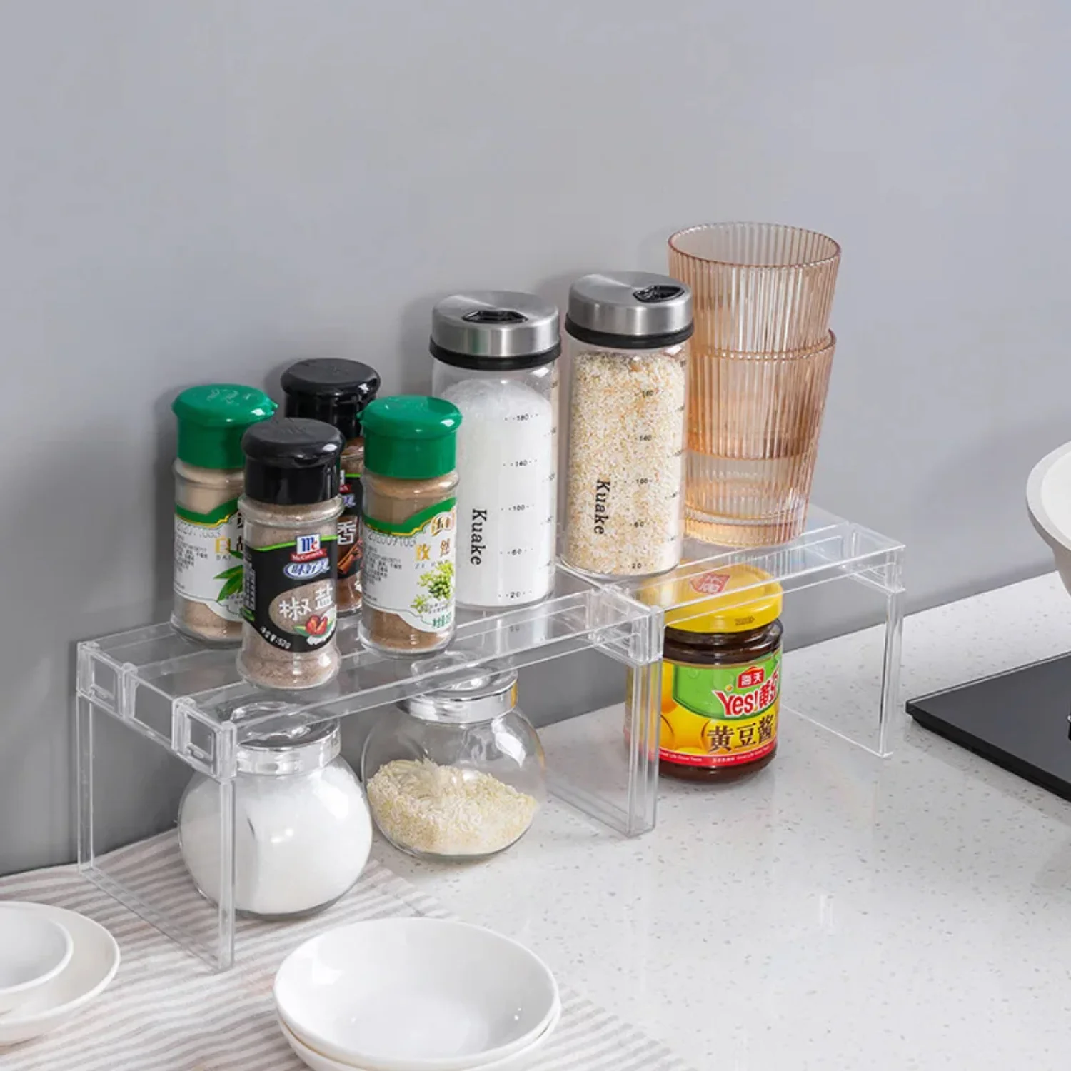 Transparent Refrigerator Organizers Rack Fridge Layered Separator Shelves Desktop Stand Save Space Accessories