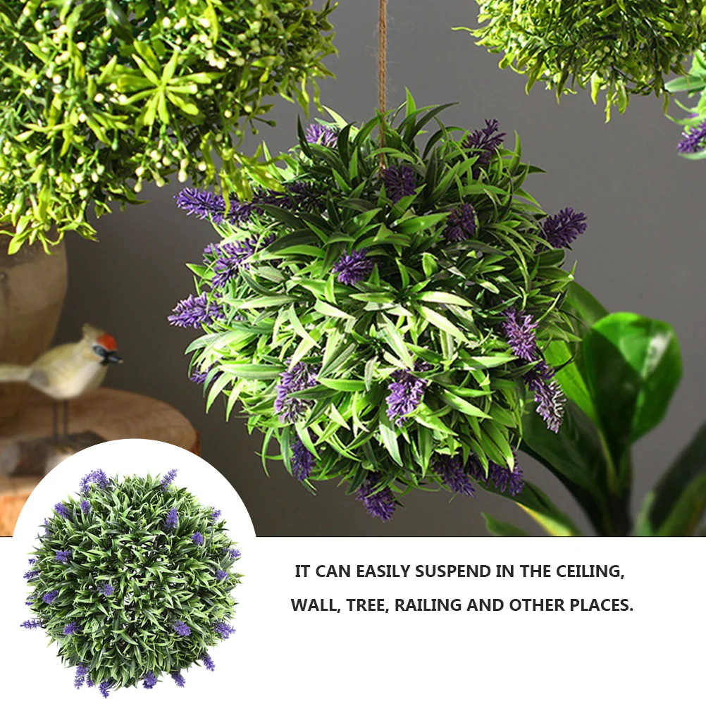 Pretty Comy Artificial Green Plant Decorative Balls, Indoor Topiary Bowl  Filler Greenery Balls, Opening Celebration Hanging Green Ball