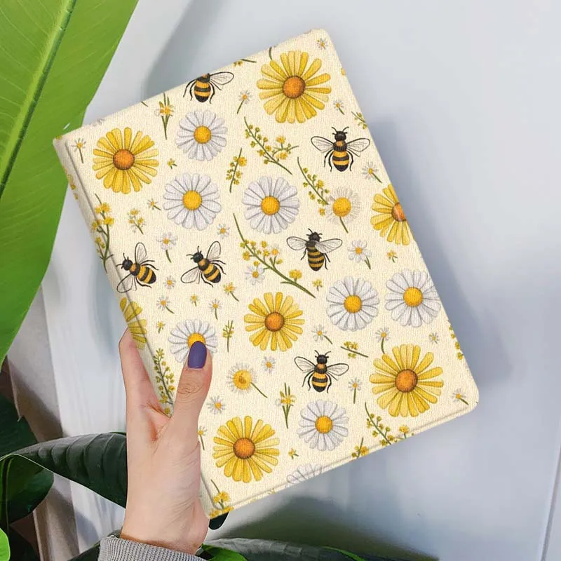 Cartoon Yellow Bee Flower Tablet Case