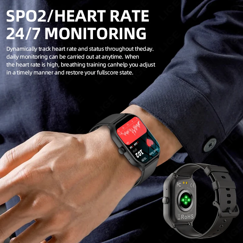 2026 New Sports Smart Watch Men Full Touch Screen Heart Rate Bluetooth Call 2.01 inch AI Voice 1ATM Waterproof Smartwatch Women 3