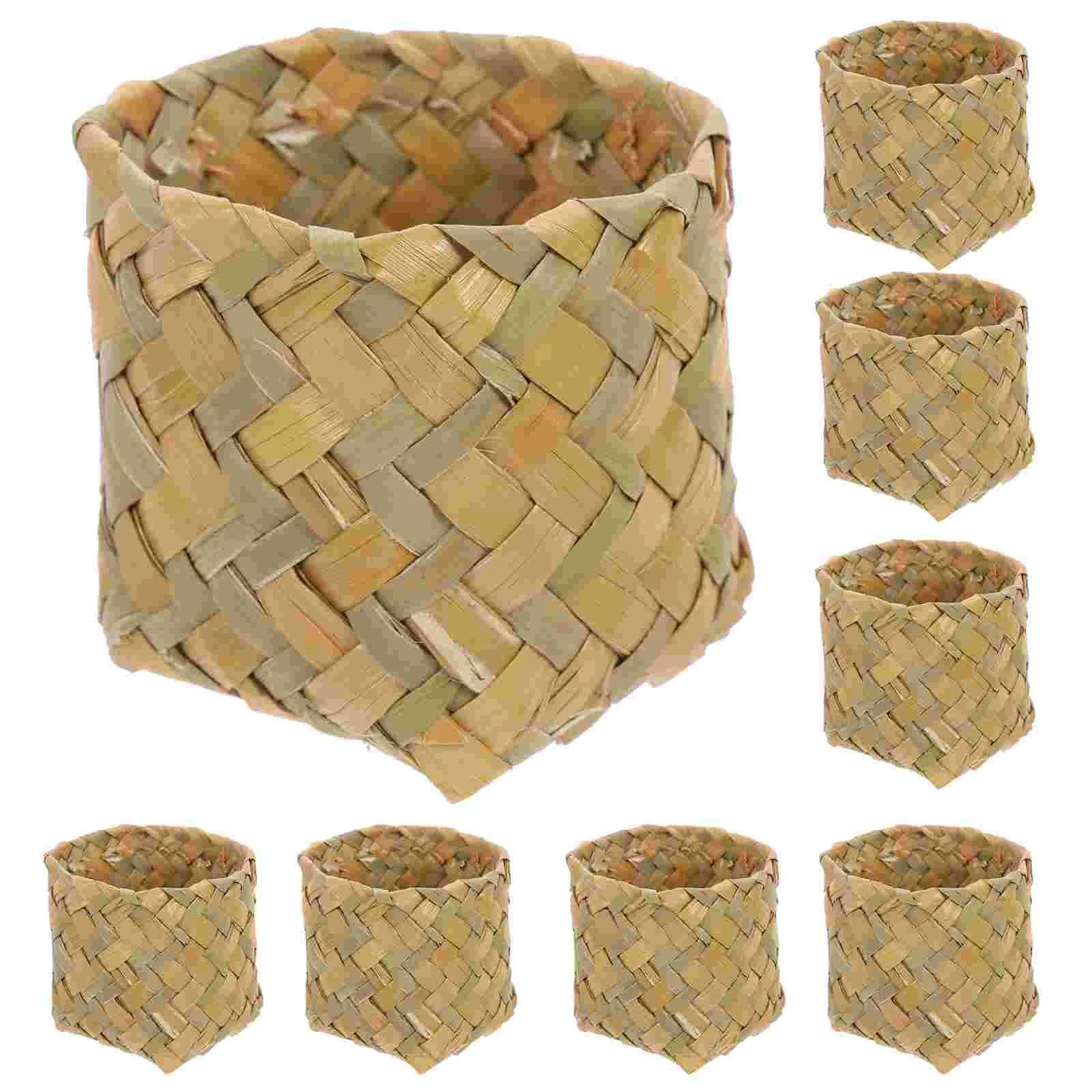 

Straw Woven Candy Boxes Engagement Ring Box Mini Candy Basket Gift Container Wedding Party Favors