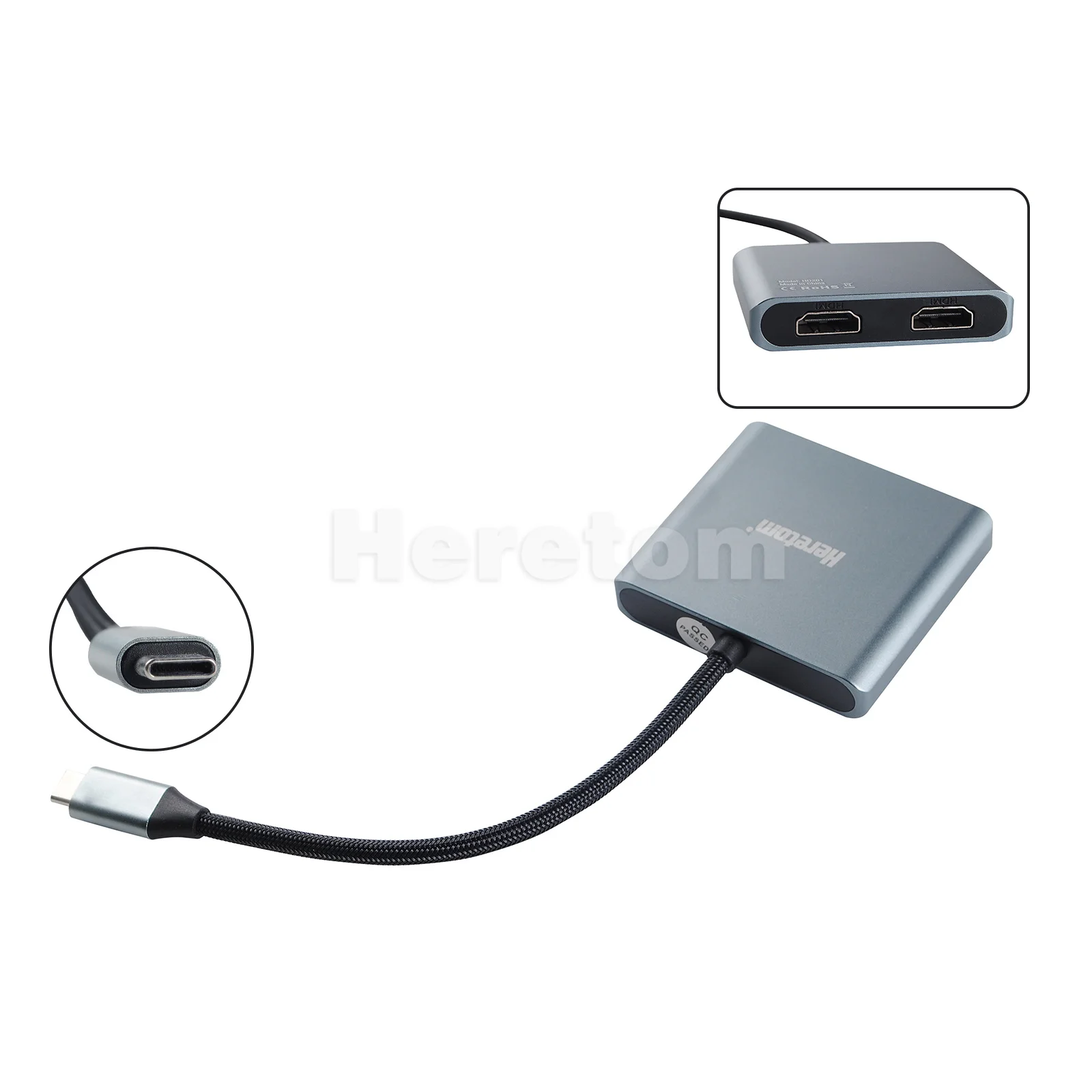 

Док-станция с портом USB Type-C на два HDMI, 4K, 60 Гц