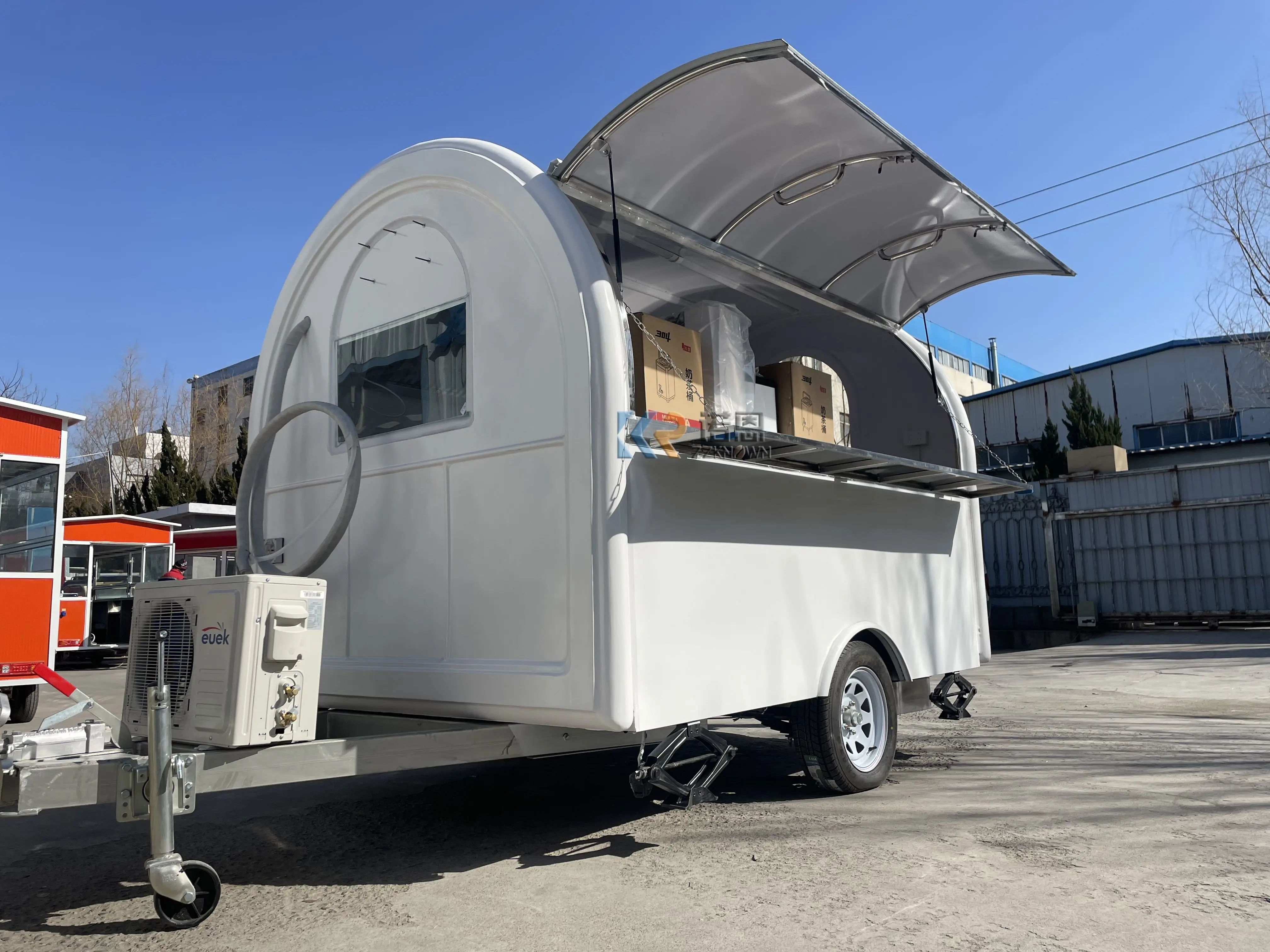 Multi-Function Ice Coffee Food Trailer Europe Standard Mobile Stainless Steel Food Trucks Ice Ce Approved