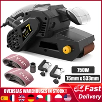 750W Belt Sander Electric Table Sander Variable Speed 2-in-1 Vacuum Cleaner Adapter Woodworking Belt Sanding Grinding Machine 1