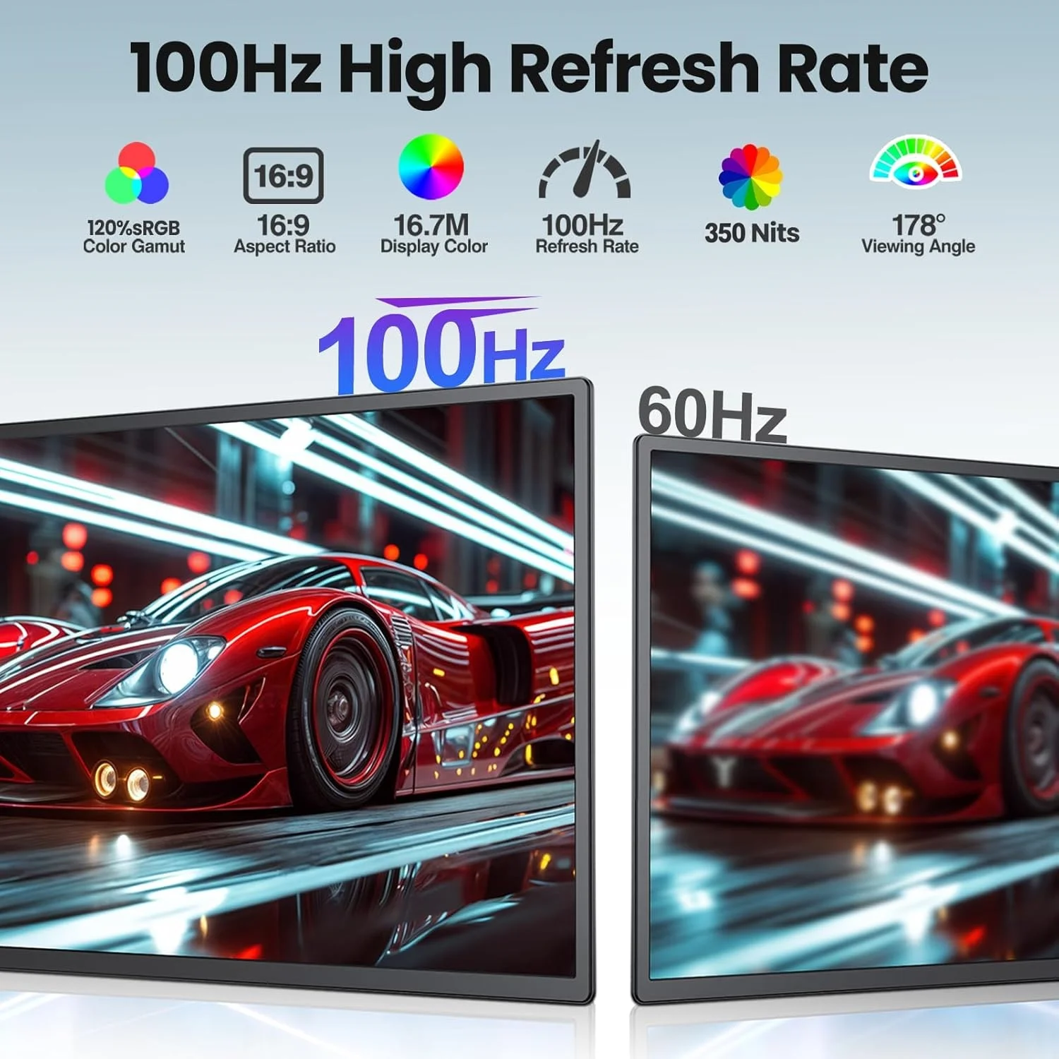 UPERFECT 휴대용 모니터 21.5 인치 1080P 100Hz HDR 12% sRGB FreeSync HDMI USB-C 노트북 맥북 PC Xbox 대형 외부 디스플레이를 위한 스피커 및 스피커 VESA 