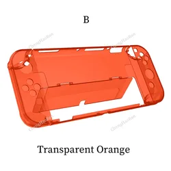 Crystal Clear Protective Case for Switch OLED - Durable, Anti - Drop, Transparent Cover with Split Flip Design, 4 - Color Options (For Switch OLED - B)
