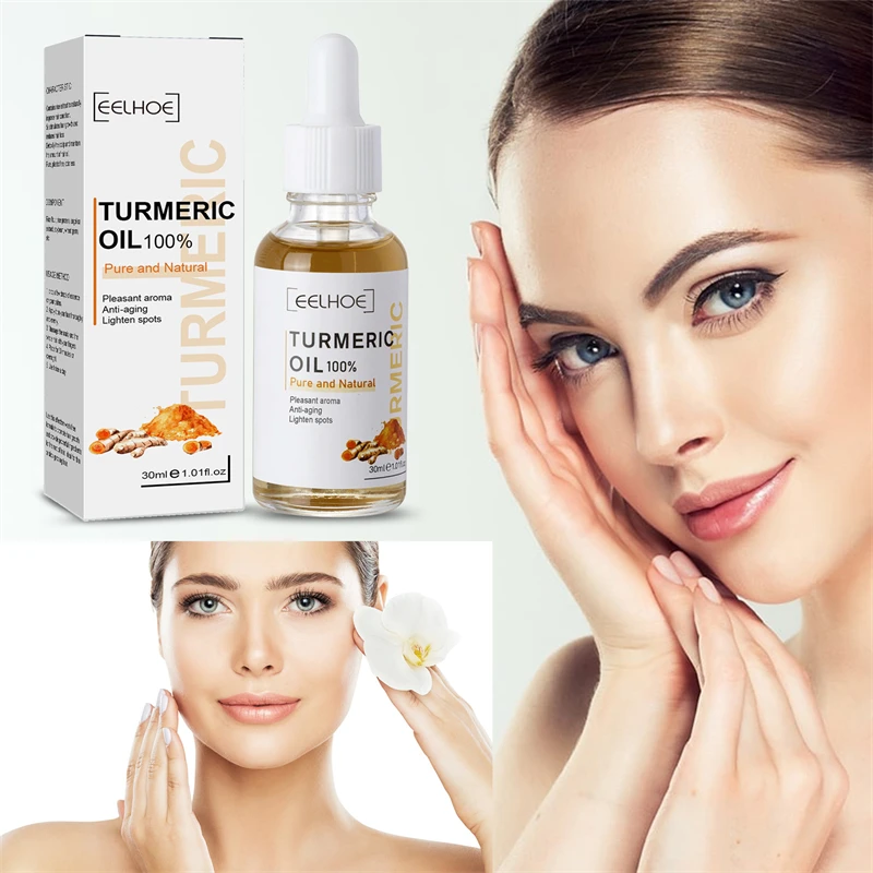 Turmeric Face Serum Shrink Pore Essence Repair Melanin Brighten Moisturizing Nourish Cur-cumin Oil Fade Dark Spot Skin Care 3